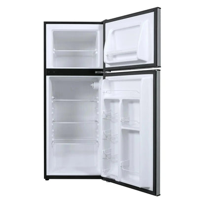 Galanz 4.6 Cu Ft Two Door Mini Refrigerator With Freezer, Stainless Steel - GL46TS5E