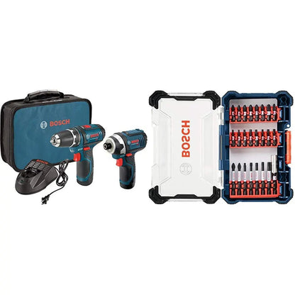 BOSCH 12V Max Cordless Drill/Driver And Impact Driver Combo Kit With 2 Batteries, Charger And Case - CLPK22-120