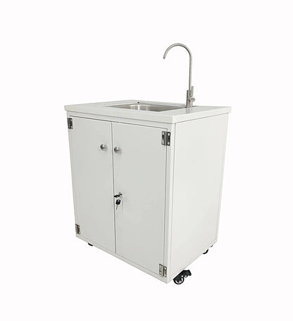FixtureDisplays Portable Self-Contained Hand Wash Station With Built-In Pump, 24 X 18 X 30 in Cabinet - 10094