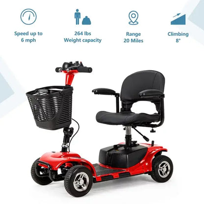 UltraLite Portable 4-Wheel Mobility Scooter - A898, 14-Mile Range