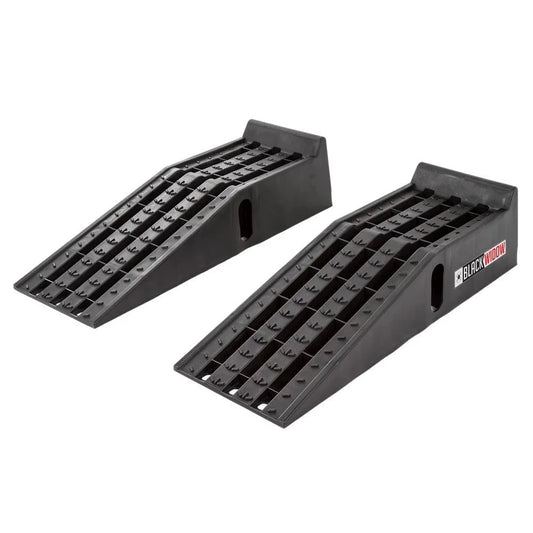 Black Widow Plastic Car Service Ramps, 6.25in Lift, 12in W, Pack Of 2, 10,000 lbs Capacity Per Pair - PSR295