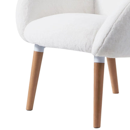 Beech Frame Upholstered Armchair With Polypropylene/Olefin Upholstery - White