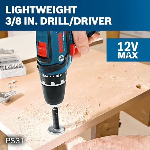 BOSCH 12V Max Cordless Drill/Driver And Impact Driver Combo Kit With 2 Batteries, Charger And Case - CLPK22-120