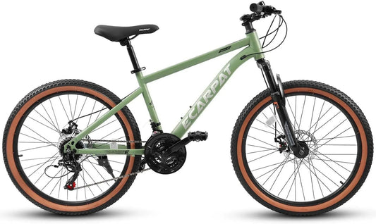 UPYOOE Mountain Bike With Carbon Steel Frame, 24/26 Inch Wheels And 21-Speed Shifting