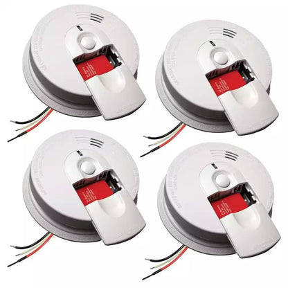 Hardwired Smoke And Carbon Monoxide Alarm With Ionization Sensor, 120V AC, 9V Battery Backup