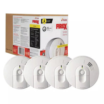 Hardwired Smoke And Carbon Monoxide Alarm With Ionization Sensor, 120V AC, 9V Battery Backup