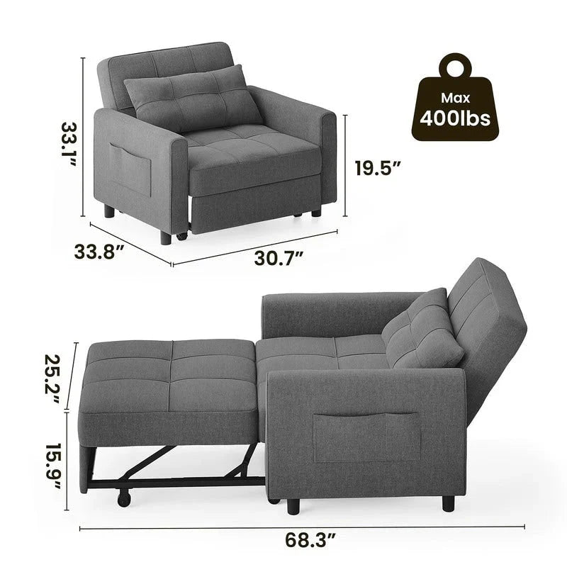 3-in-1 Adjustable Pull-Out Sleeper Sofa Bed With 330 Pounds Capacity
