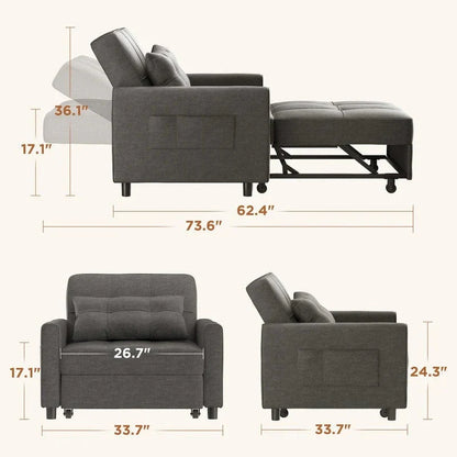3-in-1 Adjustable Pull-Out Sleeper Sofa Bed With 330 Pounds Capacity