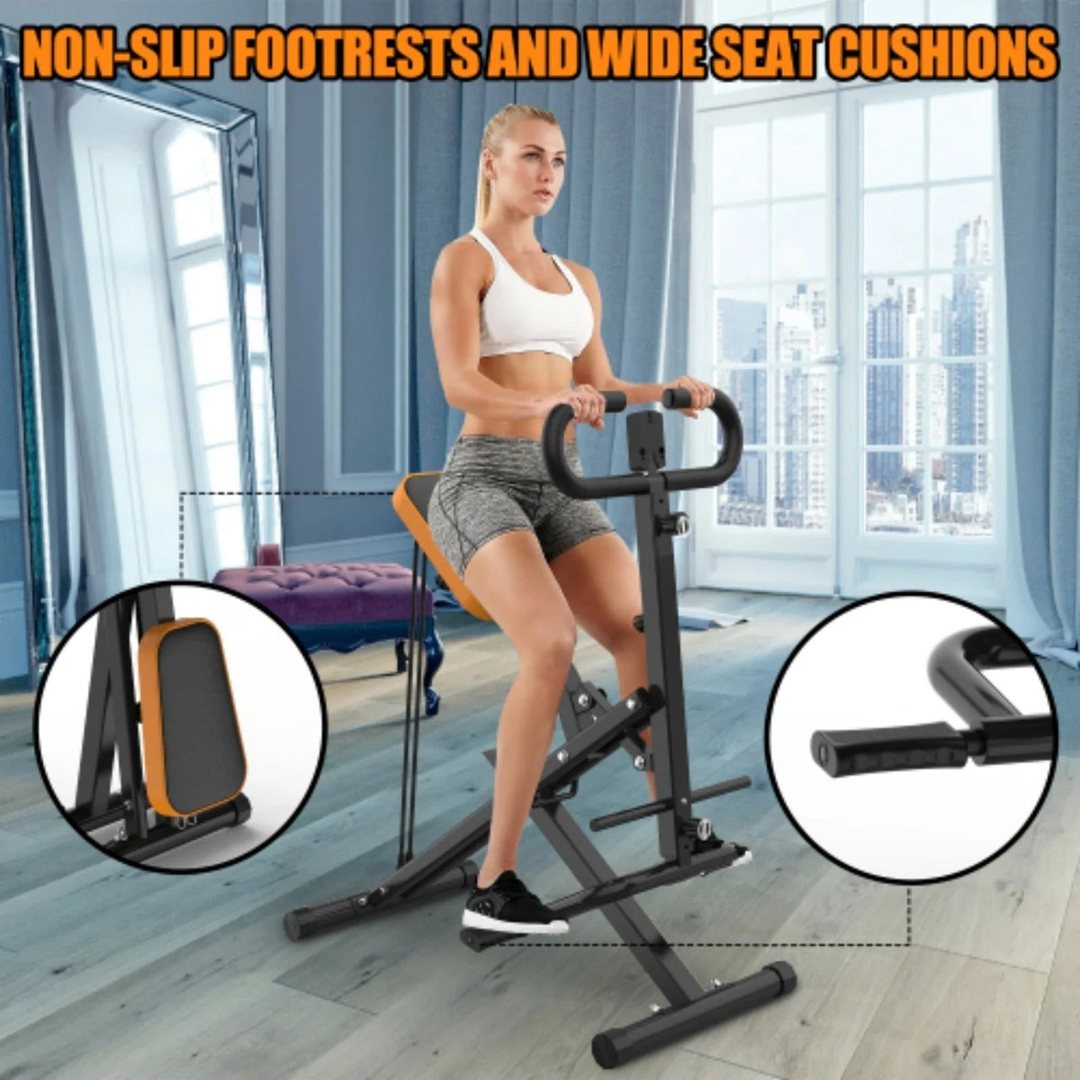 Hiii Foldable Squat Machine With Resistance Bands, 250 Pounds - Black