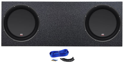 MTX Dual 12 in Subwoofers With Sub Box Enclosure Fits 2022-2023 Toyota Tundra Crew Max
