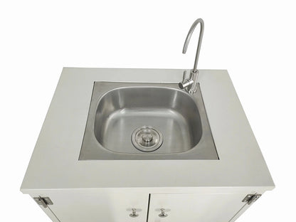 FixtureDisplays Portable Self-Contained Hand Wash Station With Built-In Pump, 24 X 18 X 30 in Cabinet - 10094