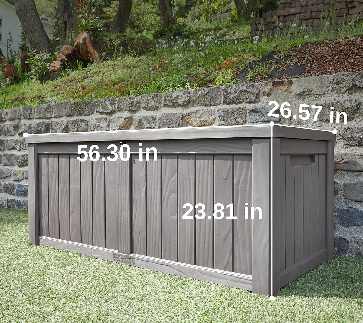 EAST OAK 230 Gallon Resin Deck Box, Grey - DB23005